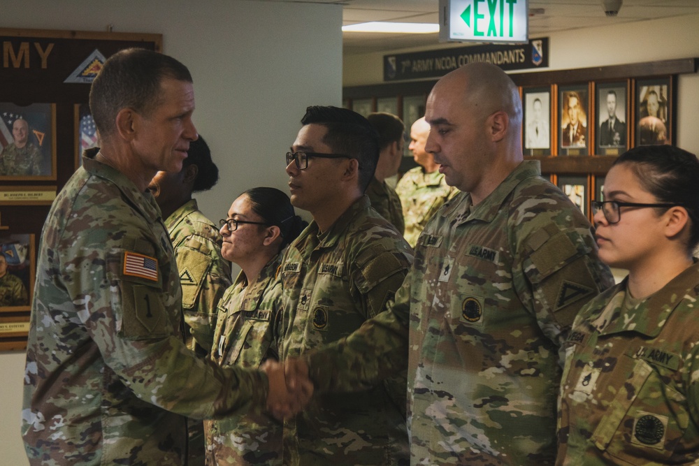 SMA Grinston Visits NCOA Soldiers at Grafenwoehr, Germany