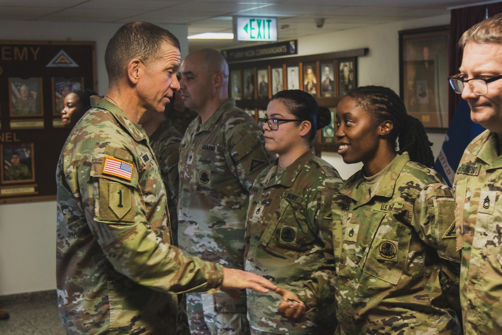 SMA Grinston Visits NCOA Soldiers at Grafenwoehr, Germany