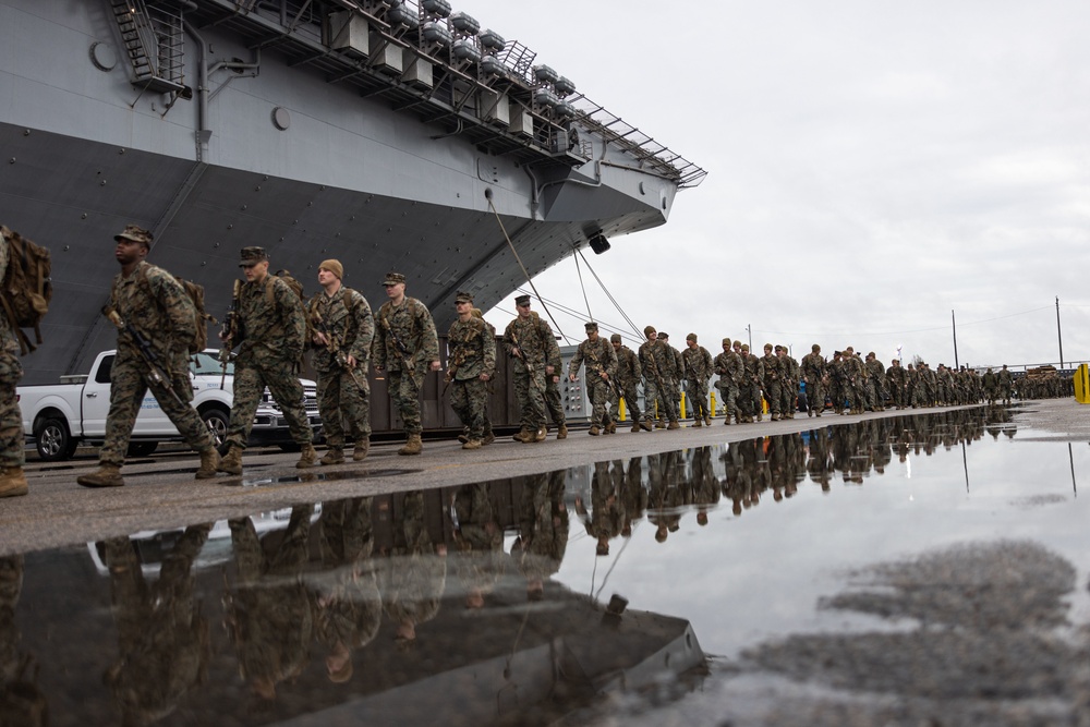 PMINT: U.S. Marines and Sailors board the USS Bataan