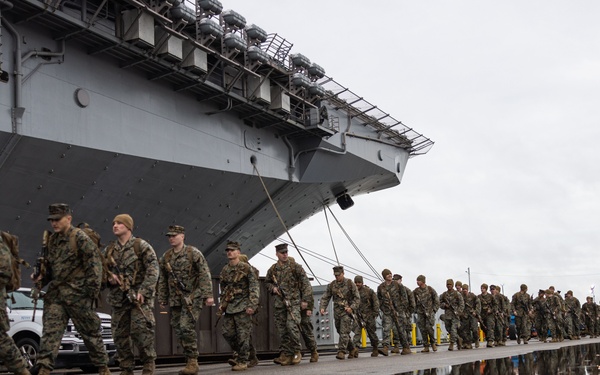 PMINT: U.S. Marines and Sailors board the USS Bataan