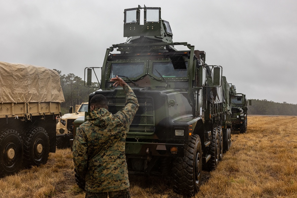 PMINT: 26th MEU’s Logistics Combat Element stage vehicles for Beach Operation