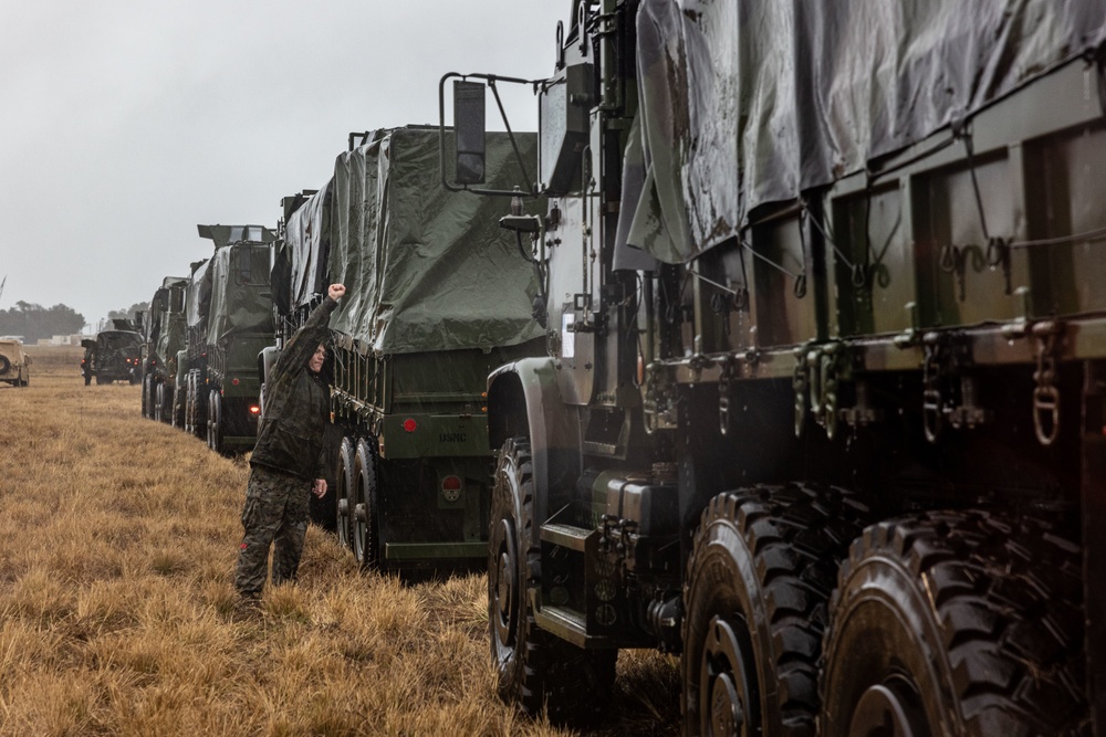 PMINT: 26th MEU’s Logistics Combat Element stage vehicles for Beach Operation