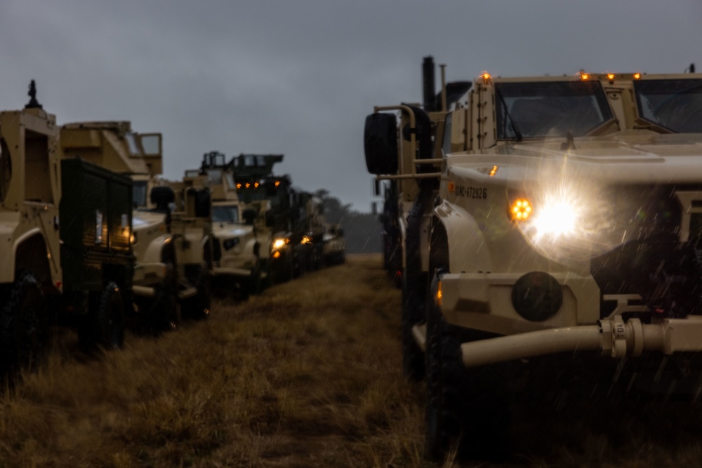 PMINT: 26th MEU’s Logistics Combat Element stage vehicles for Beach Operation