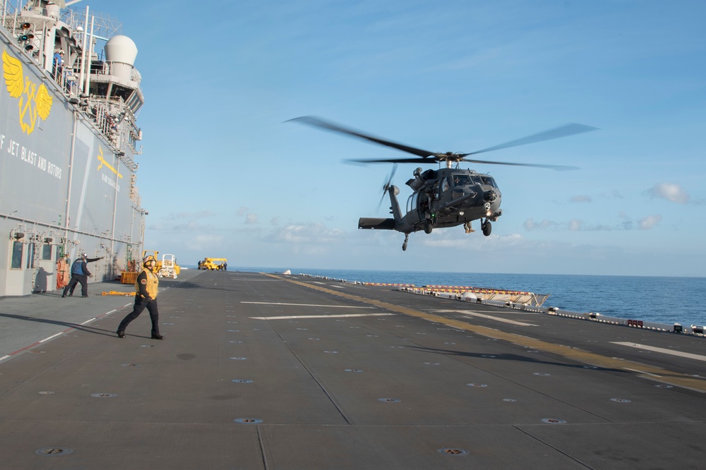 Tripoli Conducts Flight Operations with USAF 66th Rescue Squadron