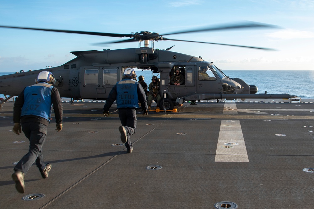 Tripoli Conducts Flight Operations with USAF 66th Rescue Squadron