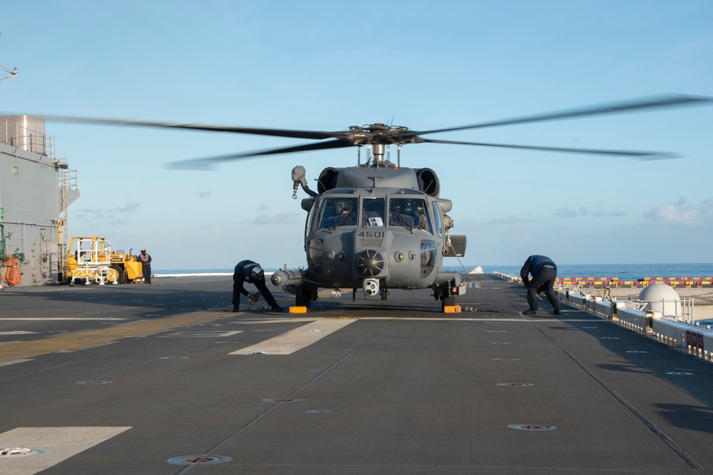 Tripoli Conducts Flight Operations with USAF 66th Rescue Squadron