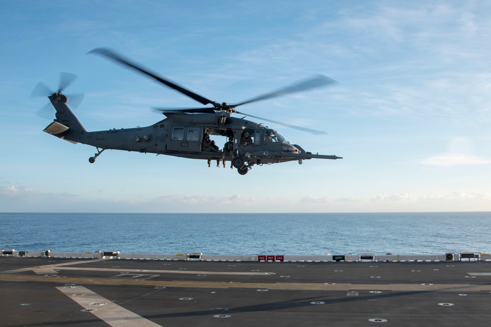 Tripoli Conducts Flight Operations with USAF 66th Rescue Squadron