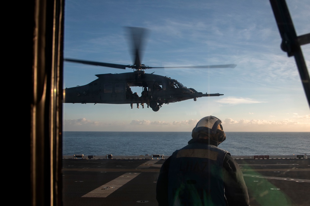 Tripoli Conducts Flight Operations with USAF 66th Rescue Squadron