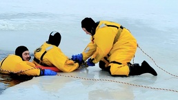 Fort McCoy firefighters train to save people clinging to ice with surface ice rescue training