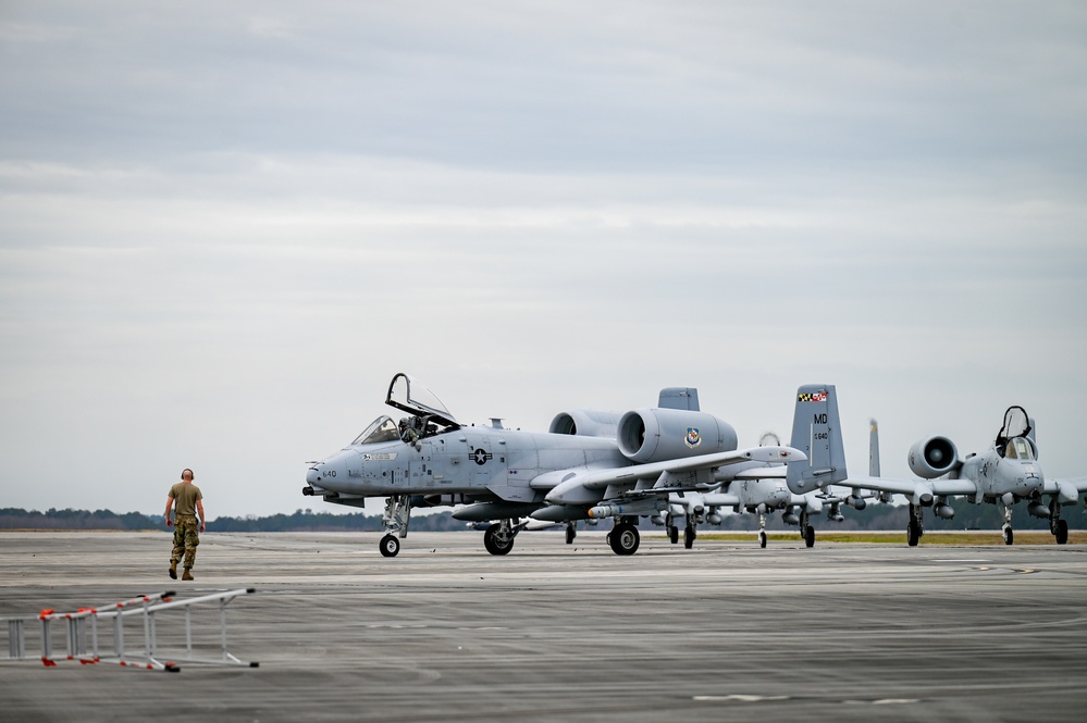 Maryland Air National Guard A-10C Thunderbolts arrive at Air Dominance Center