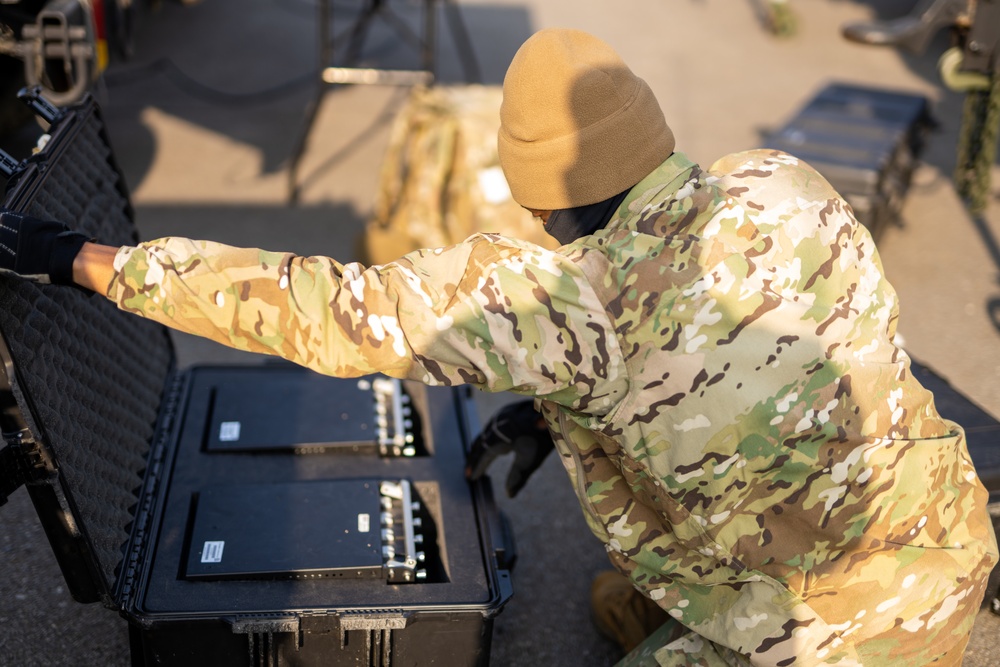 Signaleers setup for signal communication training.