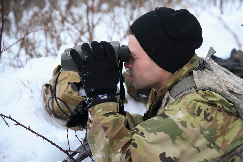 120th Field Artillery Regiment forward observers train at Northern Strike 23-1