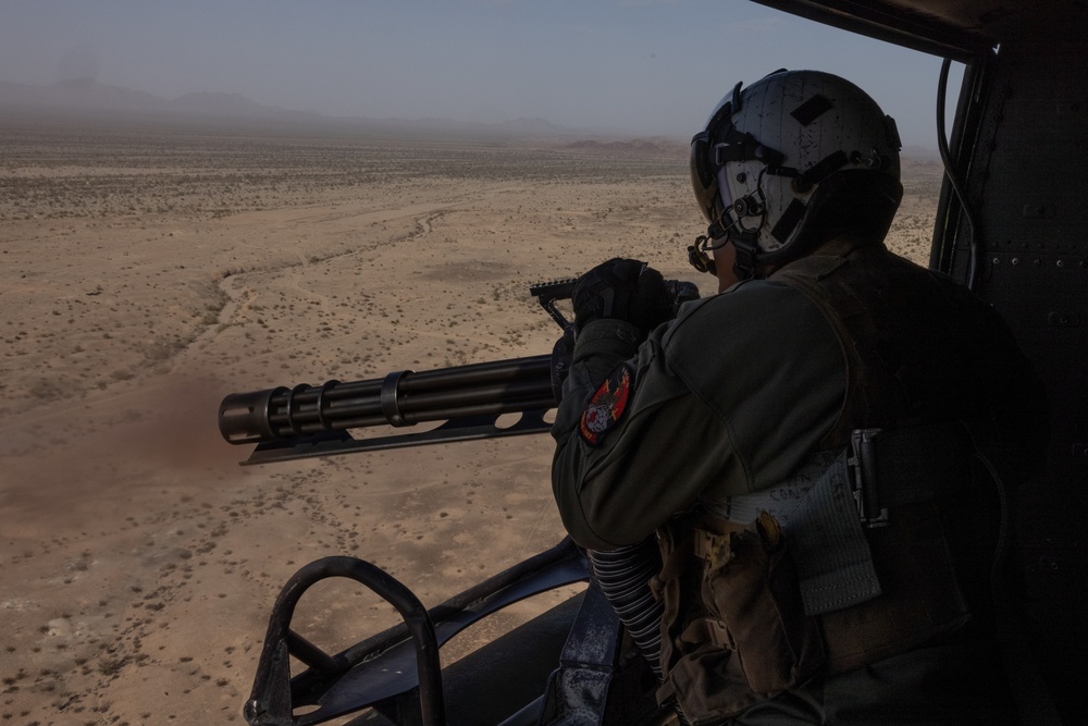 Marines with HMLA-167 go on a desert gun run