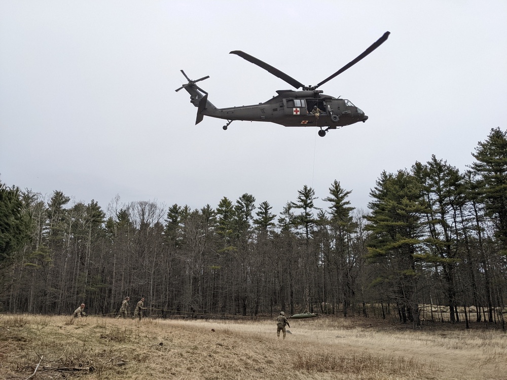 Civil Affairs Soldiers from the 97th Civil Affairs Battalion, 95th Civil Affairs Brigade (SO)(A), conduct a realistic military training exercise with the New Hampshire Army National Guard