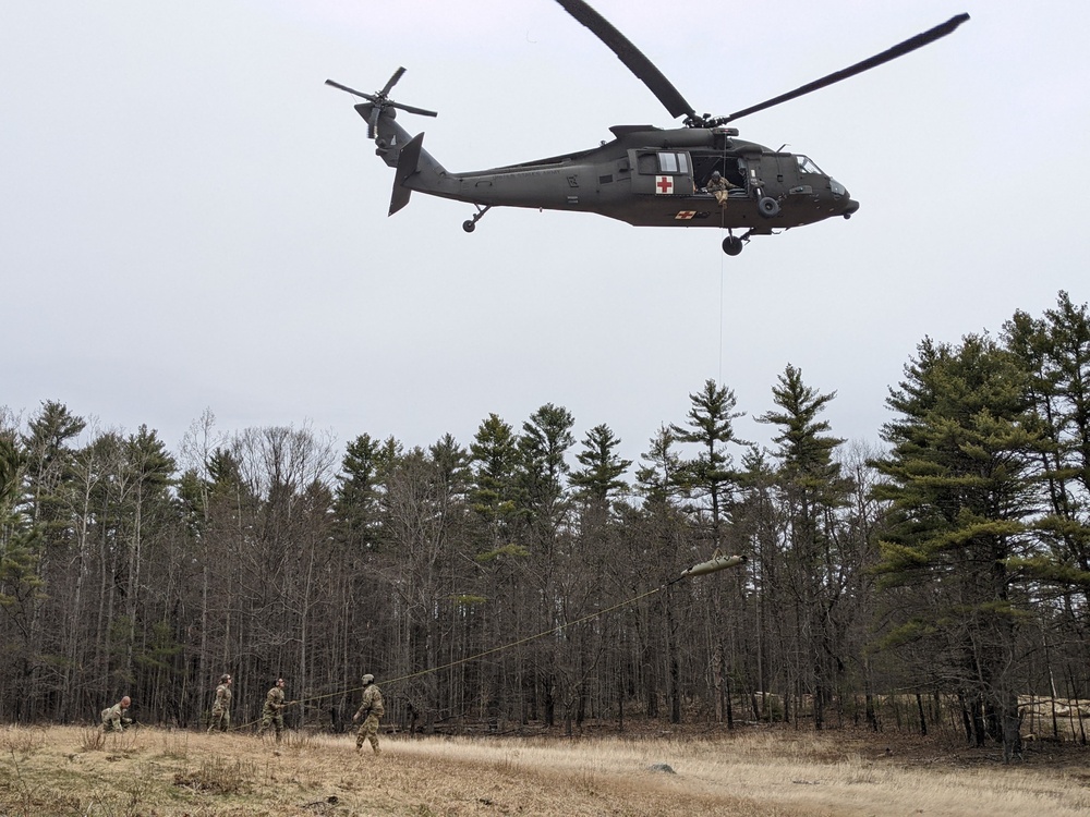 Civil Affairs Soldiers from the 97th Civil Affairs Battalion, 95th Civil Affairs Brigade (SO)(A), conduct a realistic military training exercise with the New Hampshire Army National Guard