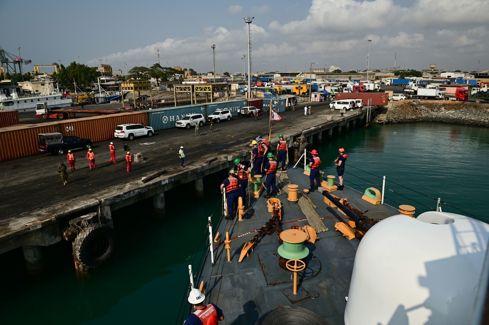 USCGC Spencer (WMEC 905) arrives in Lomé, Togo