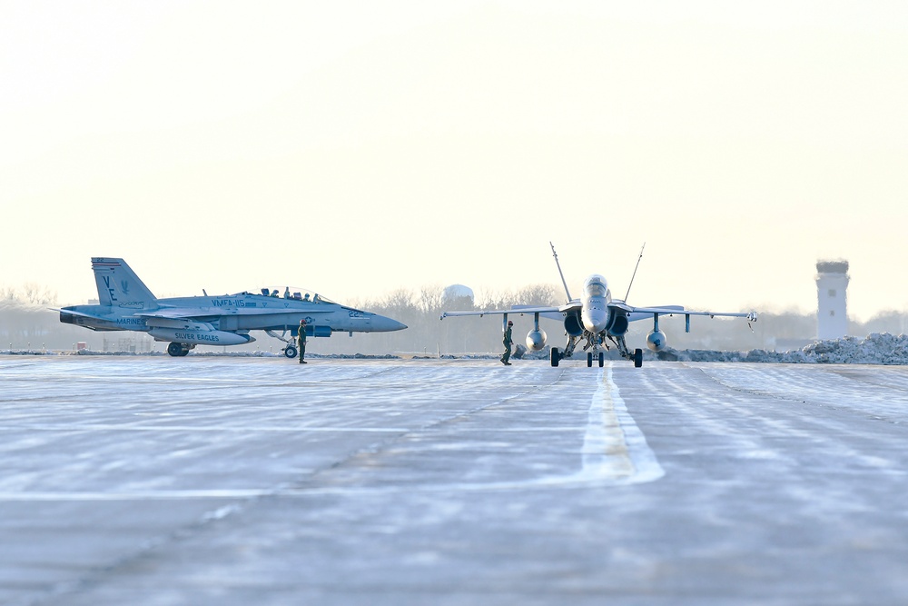 USMC F/A-18s Supporting Winter Strike 23 from Selfridge Air National Guard Base