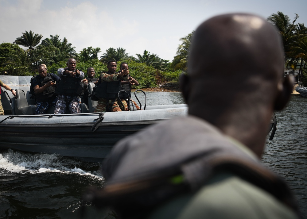 Benin Navy, Police Force conduct VBSS Training during Obangame Express 2023