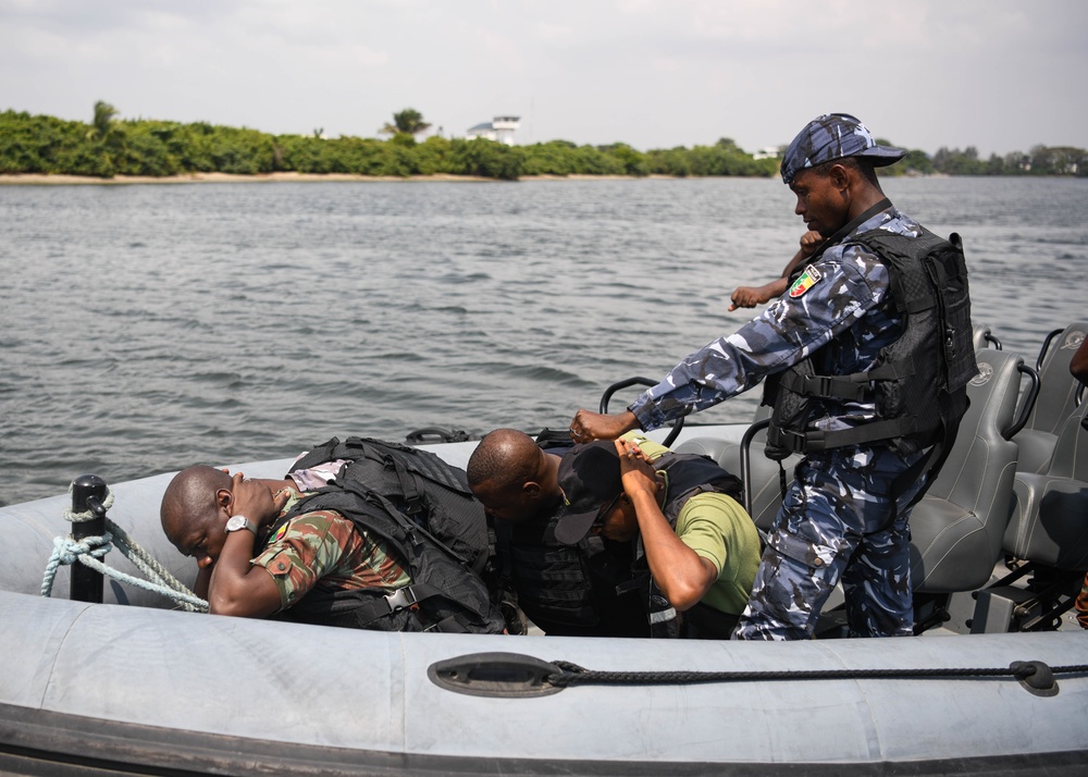 Benin Navy, Police Force conduct VBSS Training during Obangame Express 2023