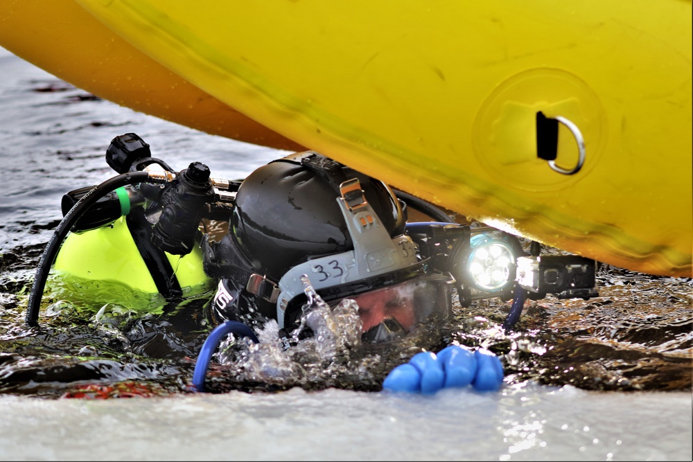 Fort McCoy Fire Department dive team conducts ice rescue training at frozen lake at Fort McCoy