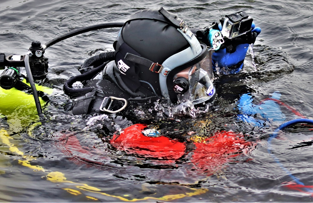 Fort McCoy Fire Department dive team conducts ice rescue training at frozen lake at Fort McCoy