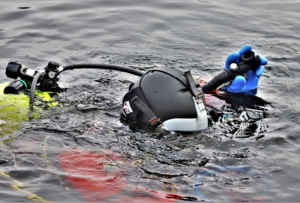 Fort McCoy Fire Department dive team conducts ice rescue training at frozen lake at Fort McCoy