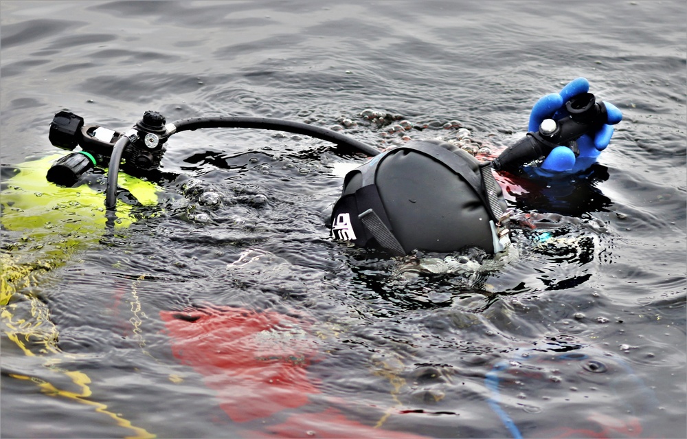 Fort McCoy Fire Department dive team conducts ice rescue training at frozen lake at Fort McCoy