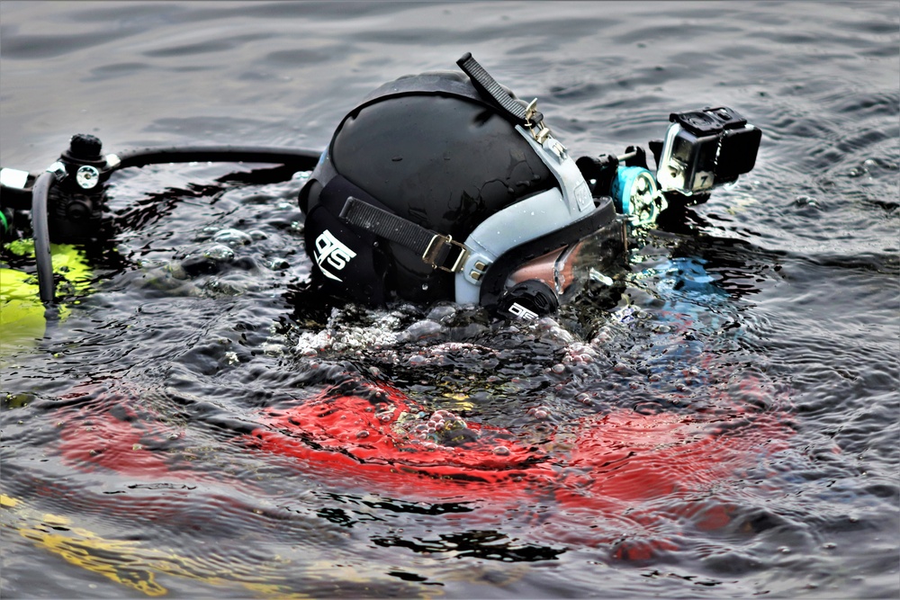 Fort McCoy Fire Department dive team conducts ice rescue training at frozen lake at Fort McCoy