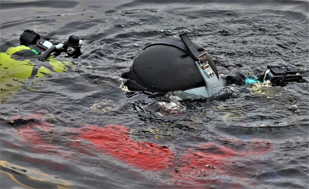 Fort McCoy Fire Department dive team conducts ice rescue training at frozen lake at Fort McCoy