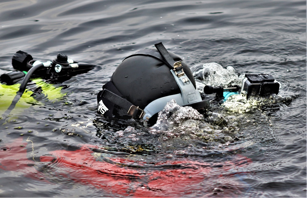 Fort McCoy Fire Department dive team conducts ice rescue training at frozen lake at Fort McCoy