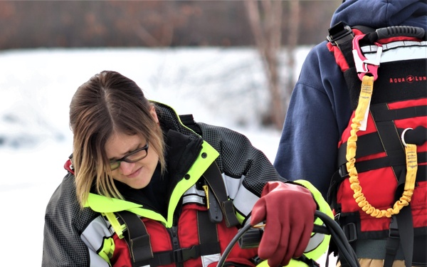 Photo Essay: Fort McCoy Fire Department dive team conducts ice rescue training at frozen lake at Fort McCoy, Part X