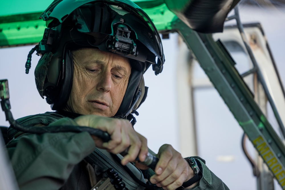 U.S. Marine Corps Brig. Gen. George Rowell flies a UH-1Y attached to HMLA-267