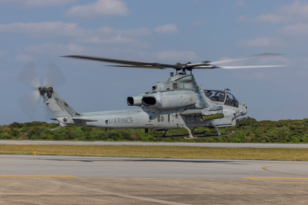 U.S. Marine Corps Brig. Gen. George Rowell flies a UH-1Y attached to HMLA-267