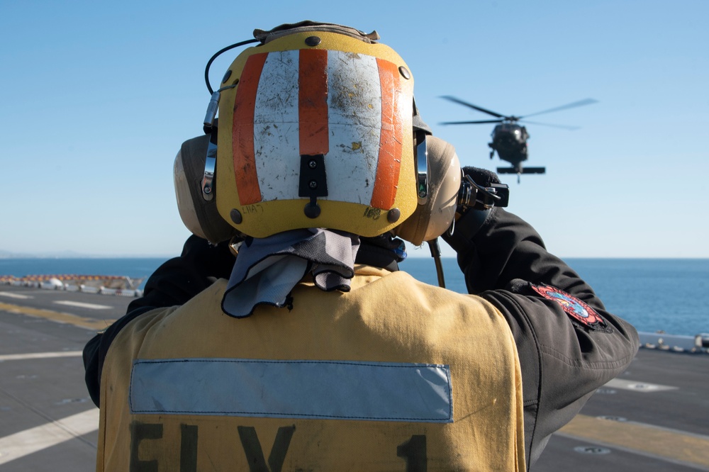 USS Tripoli Conducts Flight Ops with HSC-23 and 16th Combat Aviation Brigade