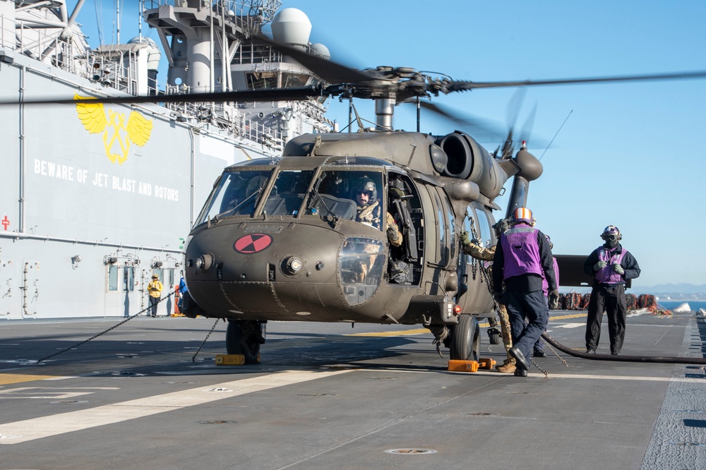 USS Tripoli Conducts Flight Ops with HSC-23 and 16th Combat Aviation Brigade