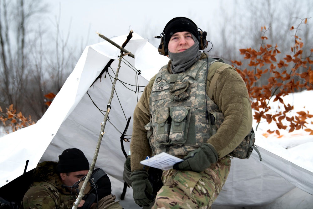 120th Field Artillery Regiment forward observers respond to simulated attacks at Northern Strike 23-1