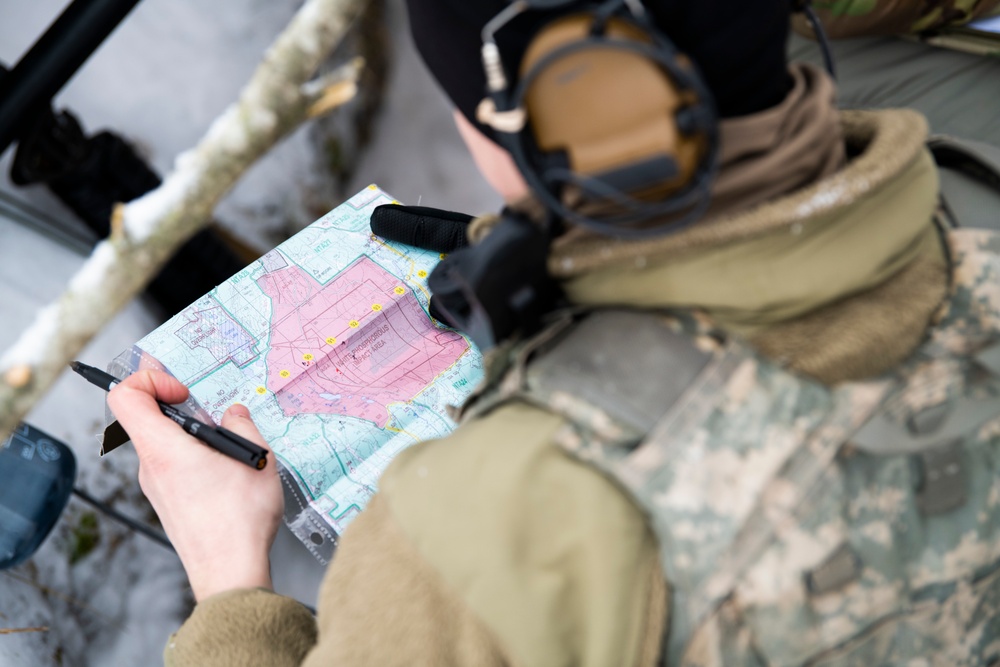 120th Field Artillery Regiment forward observers respond to simulated attacks at Northern Strike 23-1