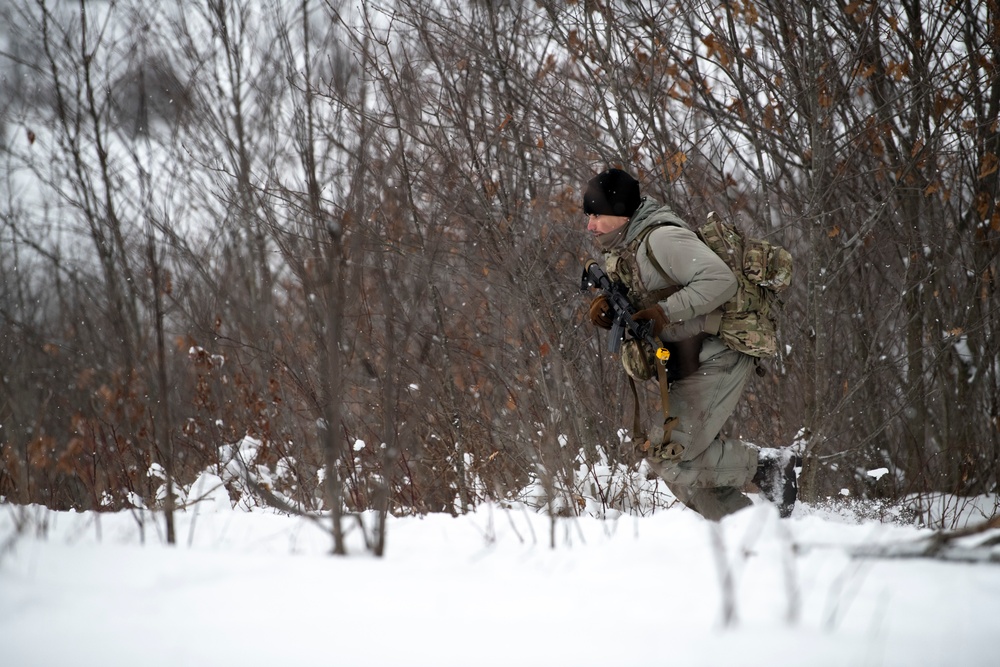 120th Field Artillery Regiment forward observers respond to simulated attacks at Northern Strike 23-1