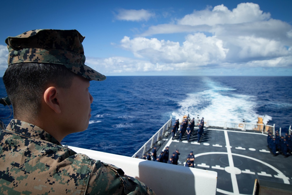 USCGC Stone’s crew holds all hands meeting