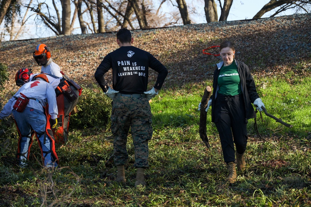 Marines Help Clean Up the Sacramento Marina