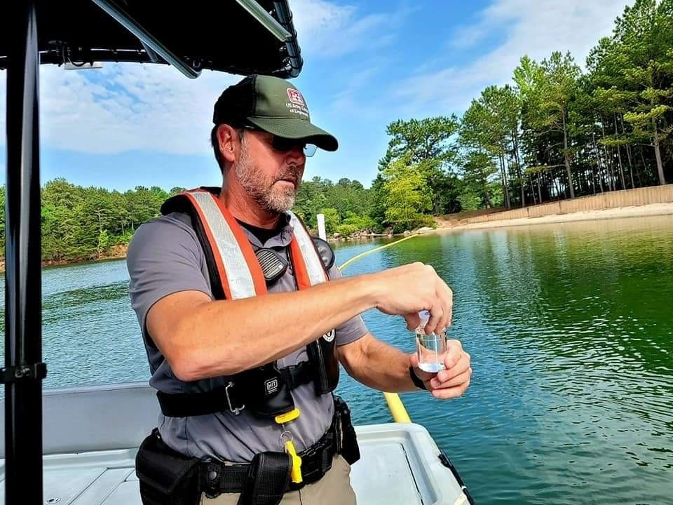 Park ranger gathers Lake Sidney Lanier water samples