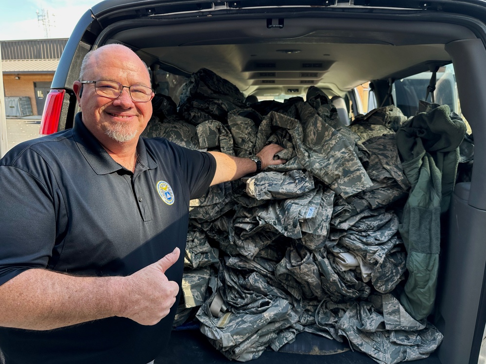 South Carolina Air National Guard members donate more than 100 retired uniforms to the Civil Air Patrol