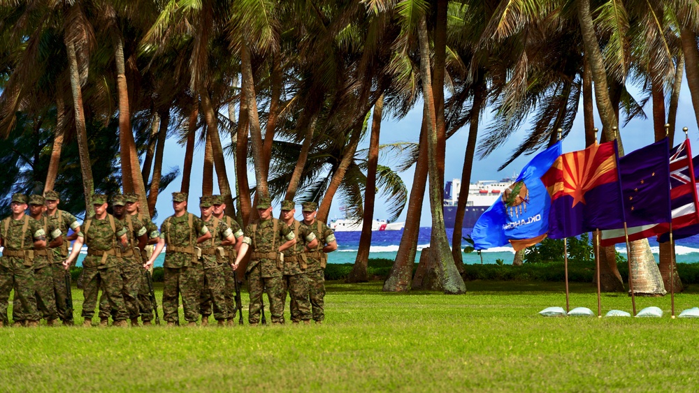 U.S. Coast Guard participates in U.S. Marine Corps Base Camp Blaz reactivation and naming ceremony in Guam