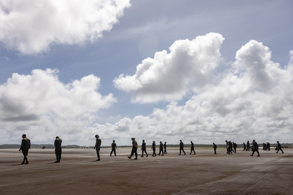 Marines With VMFA-312 Conduct a FOD Walk