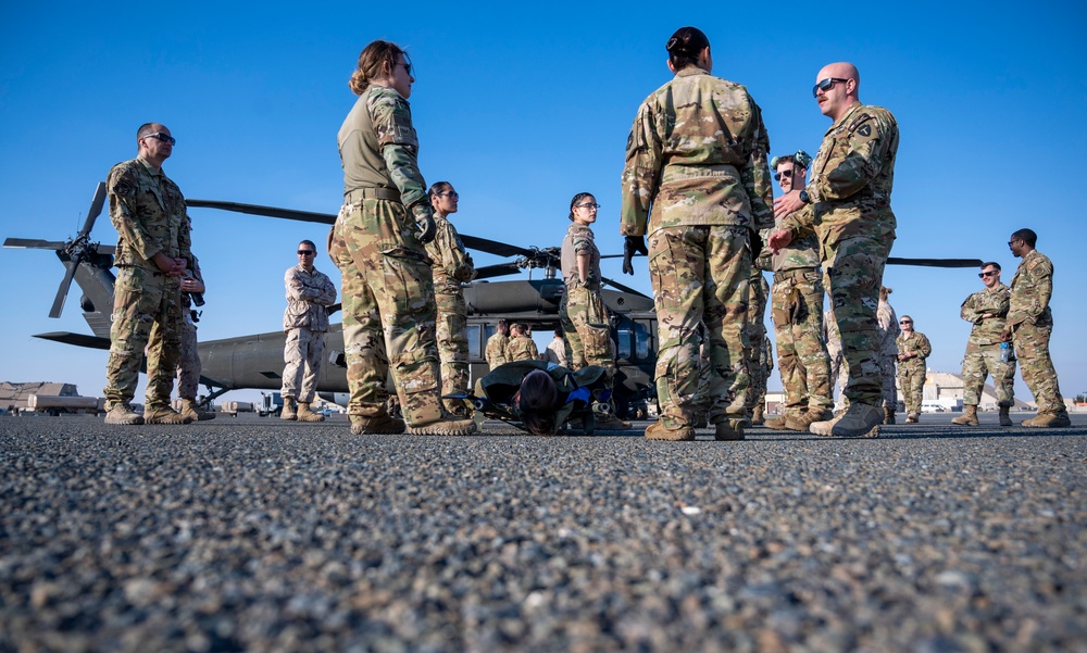 Medical evacuation training brings together AASAB and coalition partners