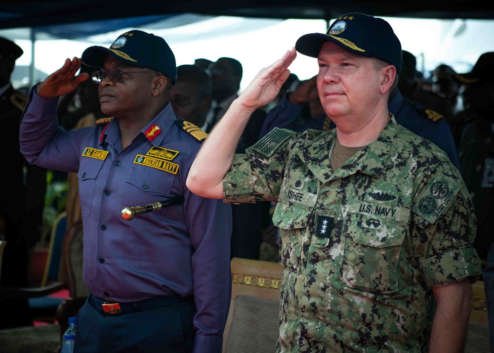 U.S. Sixth Fleet Commander visits Nigeria, celebrates opening ceremony of exercise Obangame Express 23