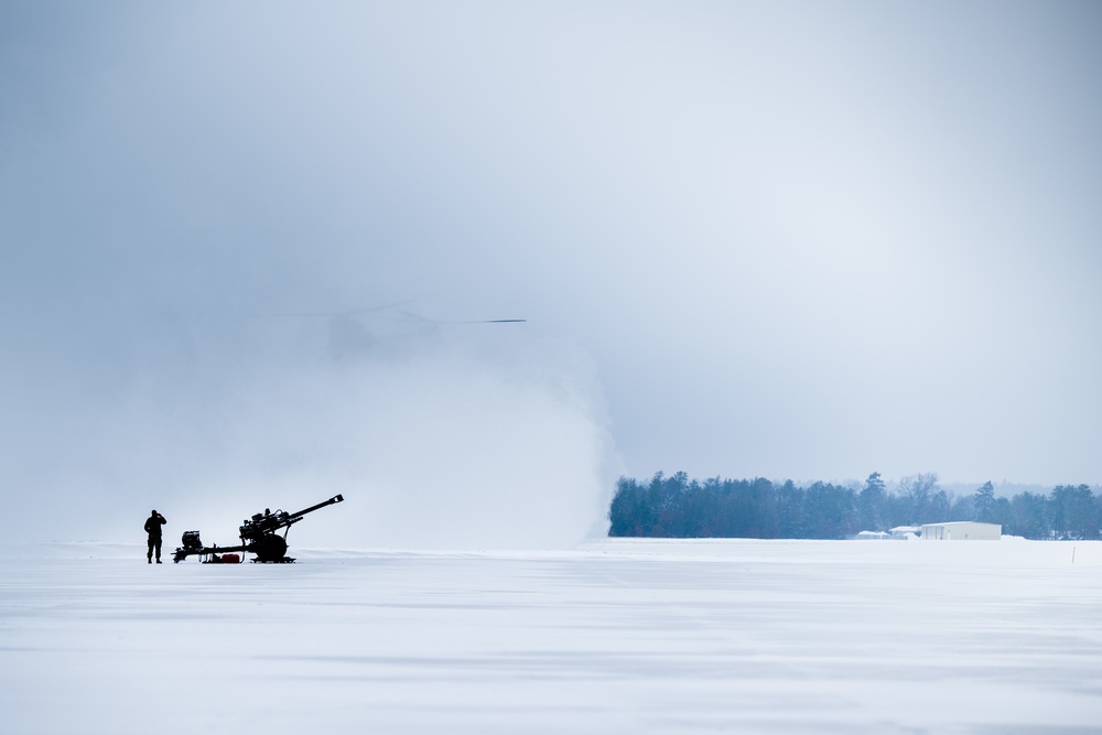 328th Aviation Regiment, 120th Field Artillery Regiment prepares for sling load training