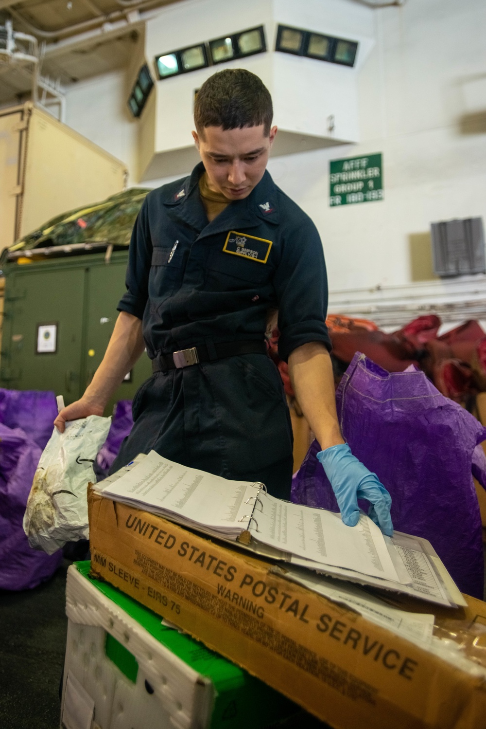 U.S. Navy Sailor Organize And Distribute Mail