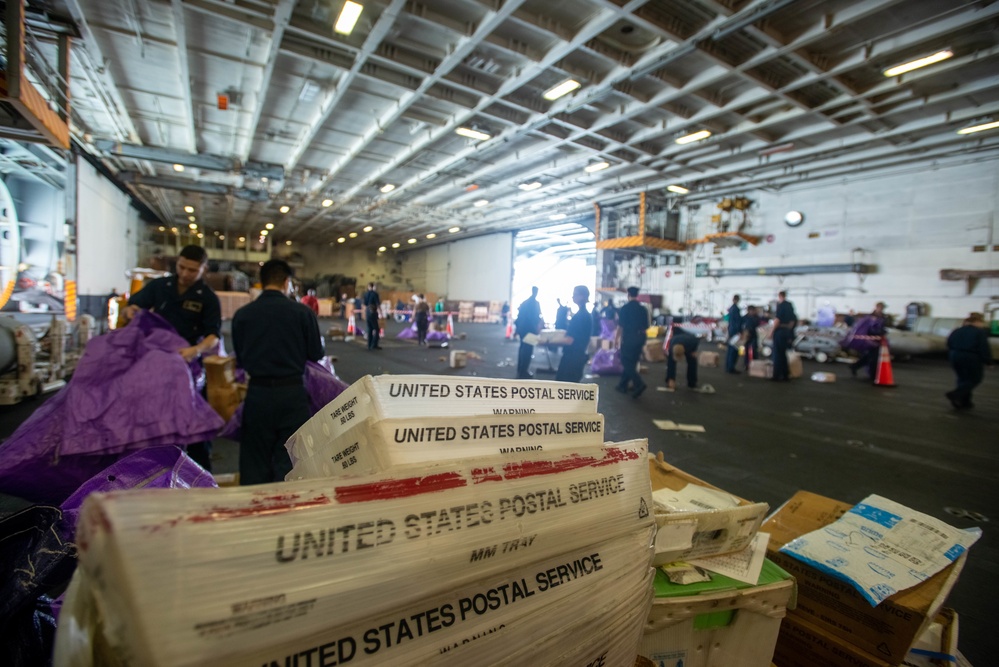 U.S. Navy Sailors Organize And Distribute Mail