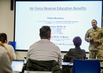 Reserve recruiters broadcast benefits to local educators